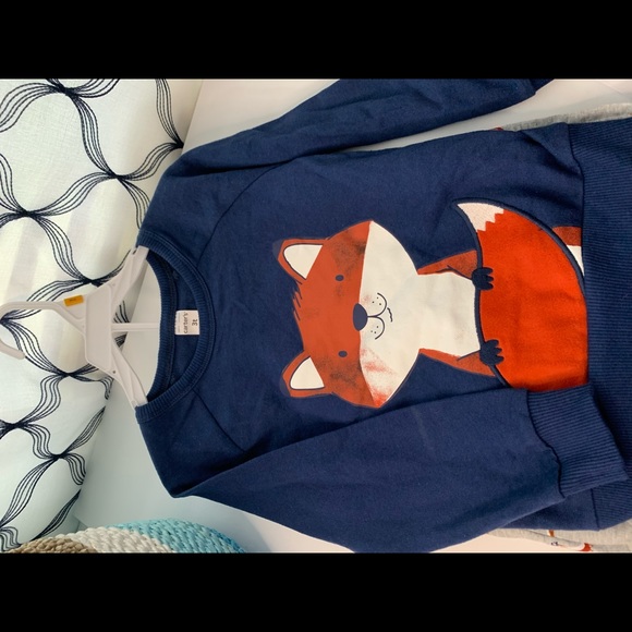 Carters Fox 2 piece set navy blue/ gray Various size - Picture 9 of 12